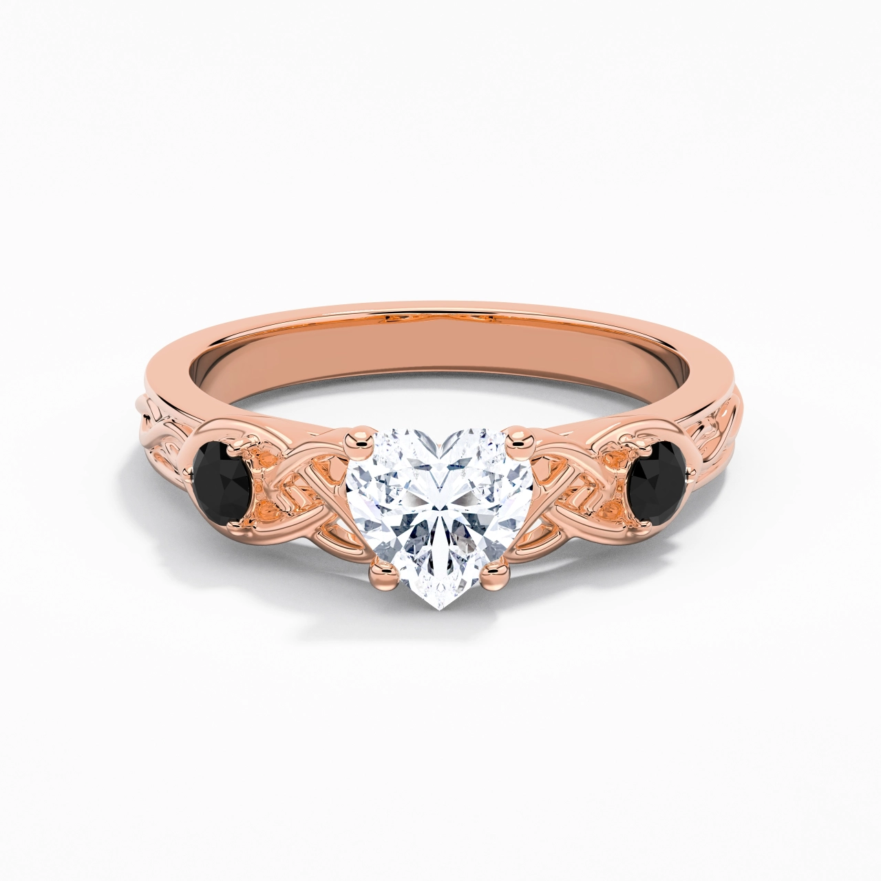 Vintage Unique Heart 1.00ct Cubic Zirconia Engagement Ring