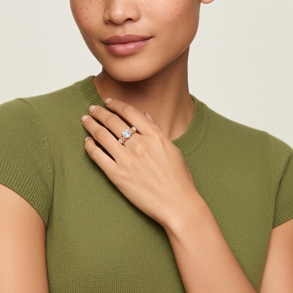 2.00ct Moissanite Bague de fiançailles Or rose 18 carats