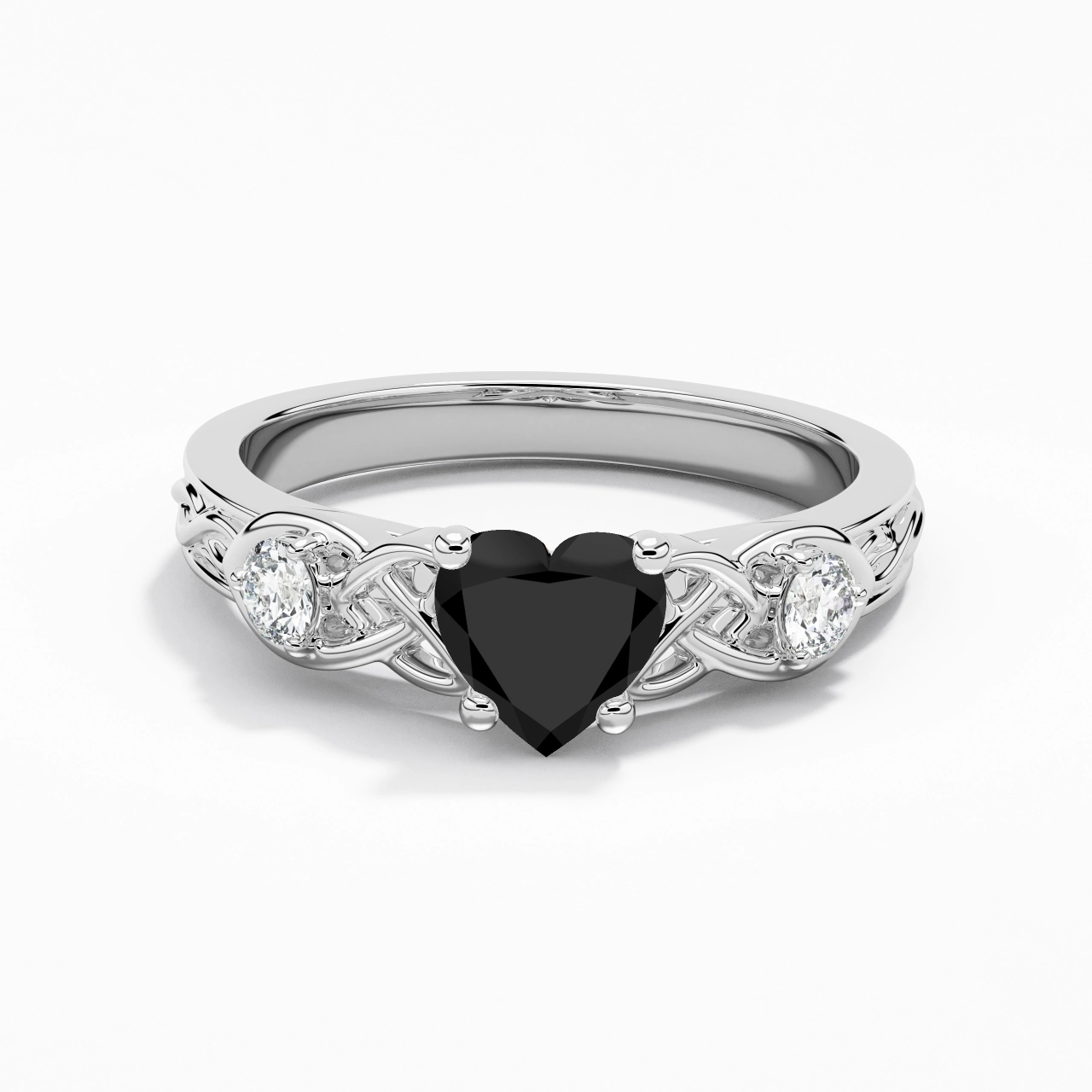 Vintage Unique Heart 1.00ct Cubic Zirconia Engagement Ring