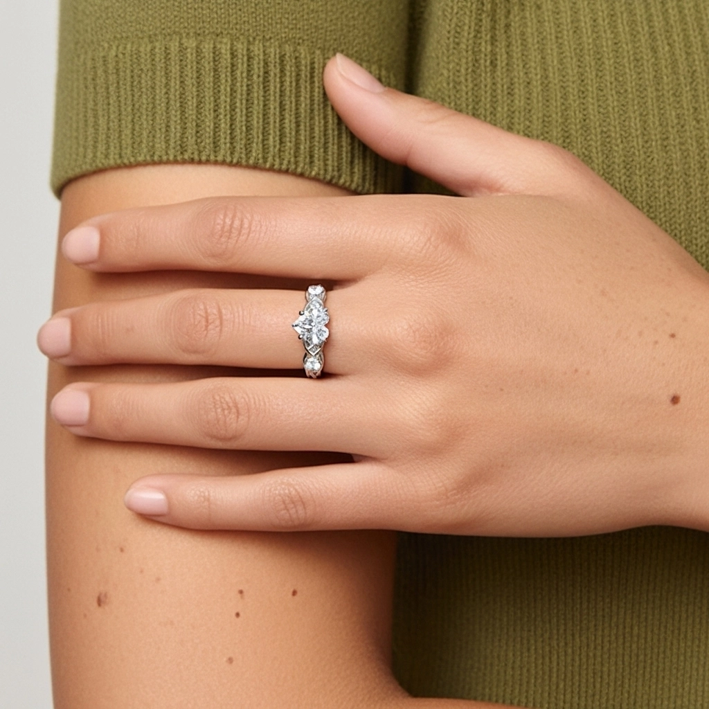 1.00ct Moissanite Engagement Ring Platinum