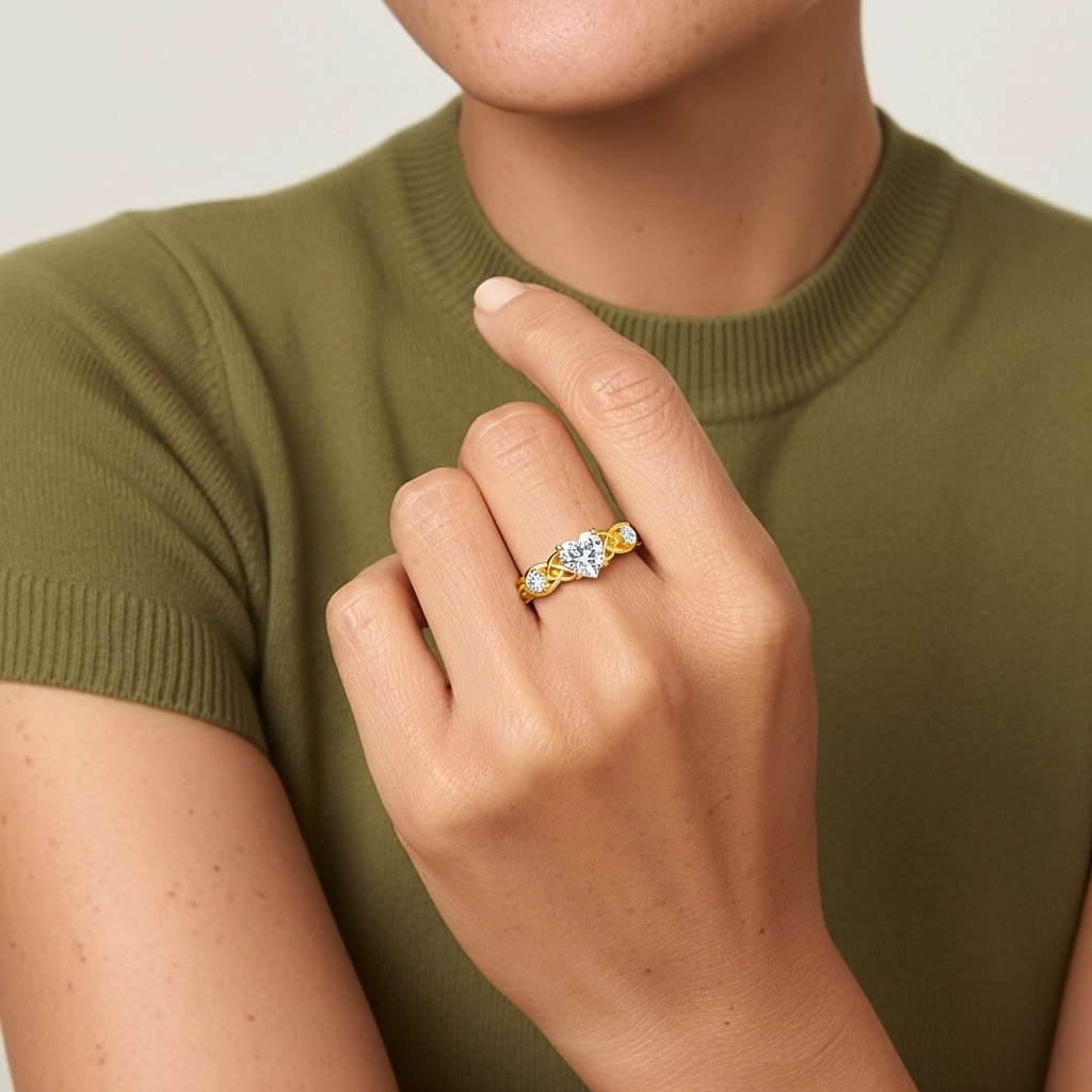 1.00ct Moissanite Bague de fiançailles Or 14 carats