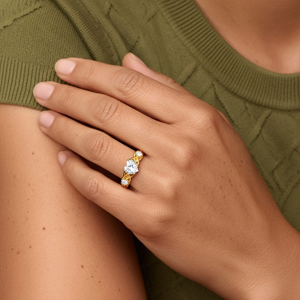 1.00ct Moissanite Bague de fiançailles Or 14 carats