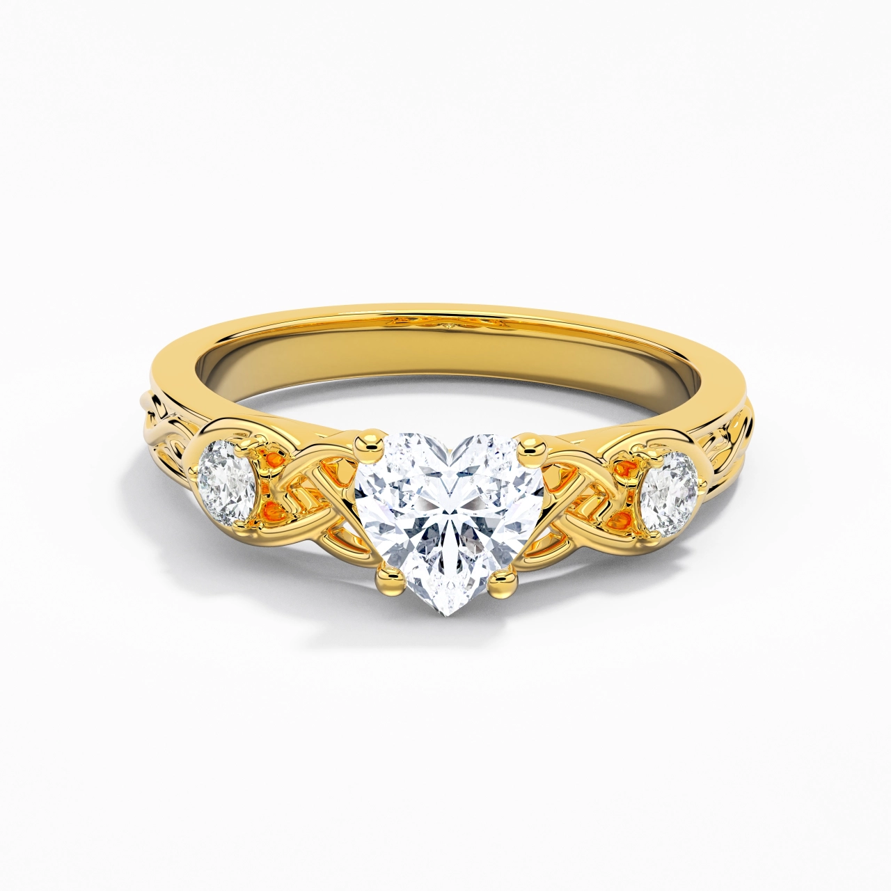 1.00ct Moissanite Engagement Ring 18K Gold