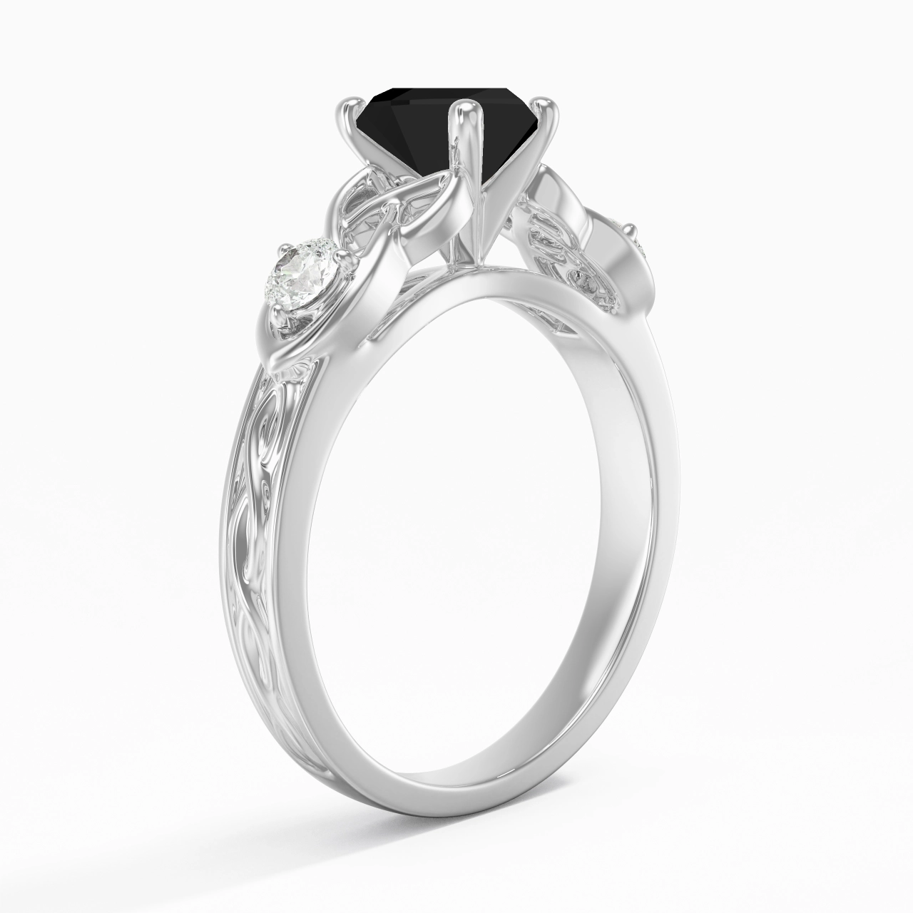 Vintage Unique Heart 1.00ct Cubic Zirconia Engagement Ring