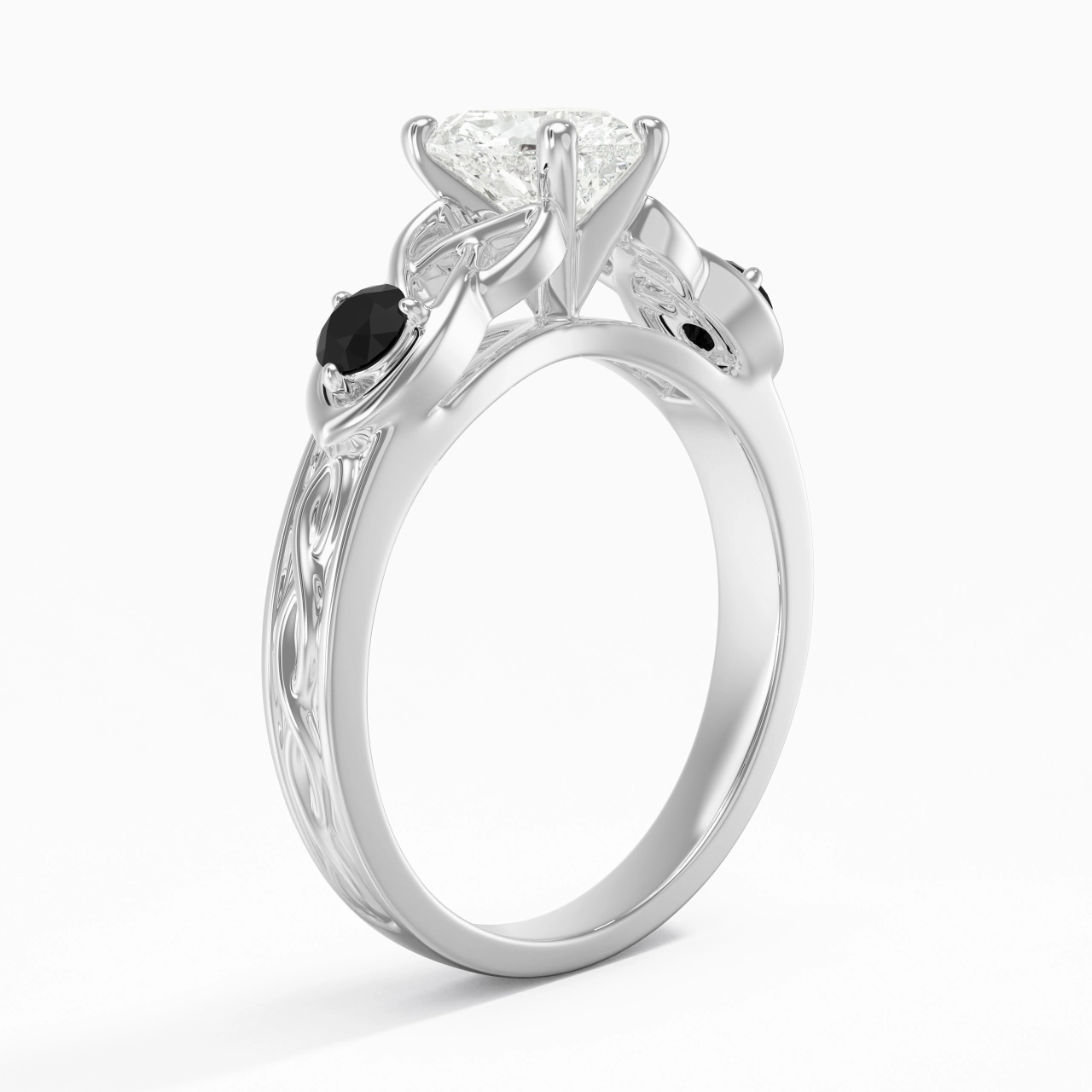 Vintage Unique Heart 1.00ct Cubic Zirconia Engagement Ring