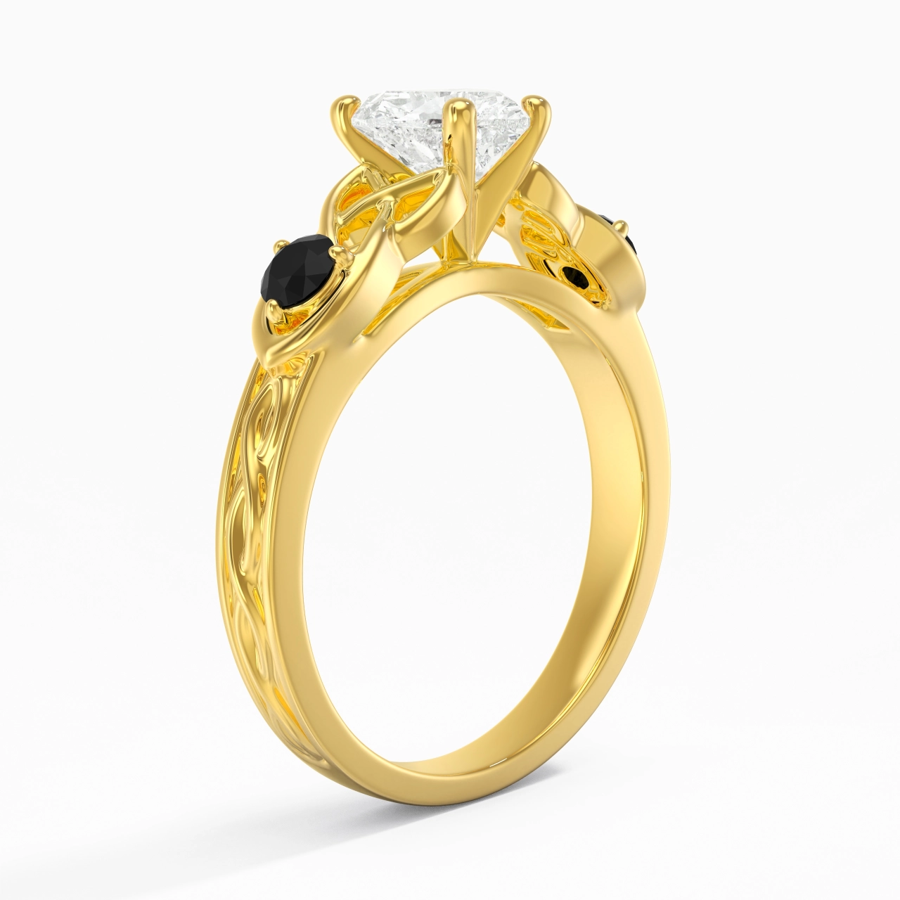 Vintage Unique Heart 1.00ct Cubic Zirconia Engagement Ring