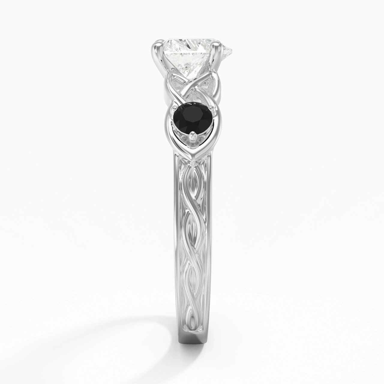 Vintage Unique Heart 1.00ct Cubic Zirconia Engagement Ring