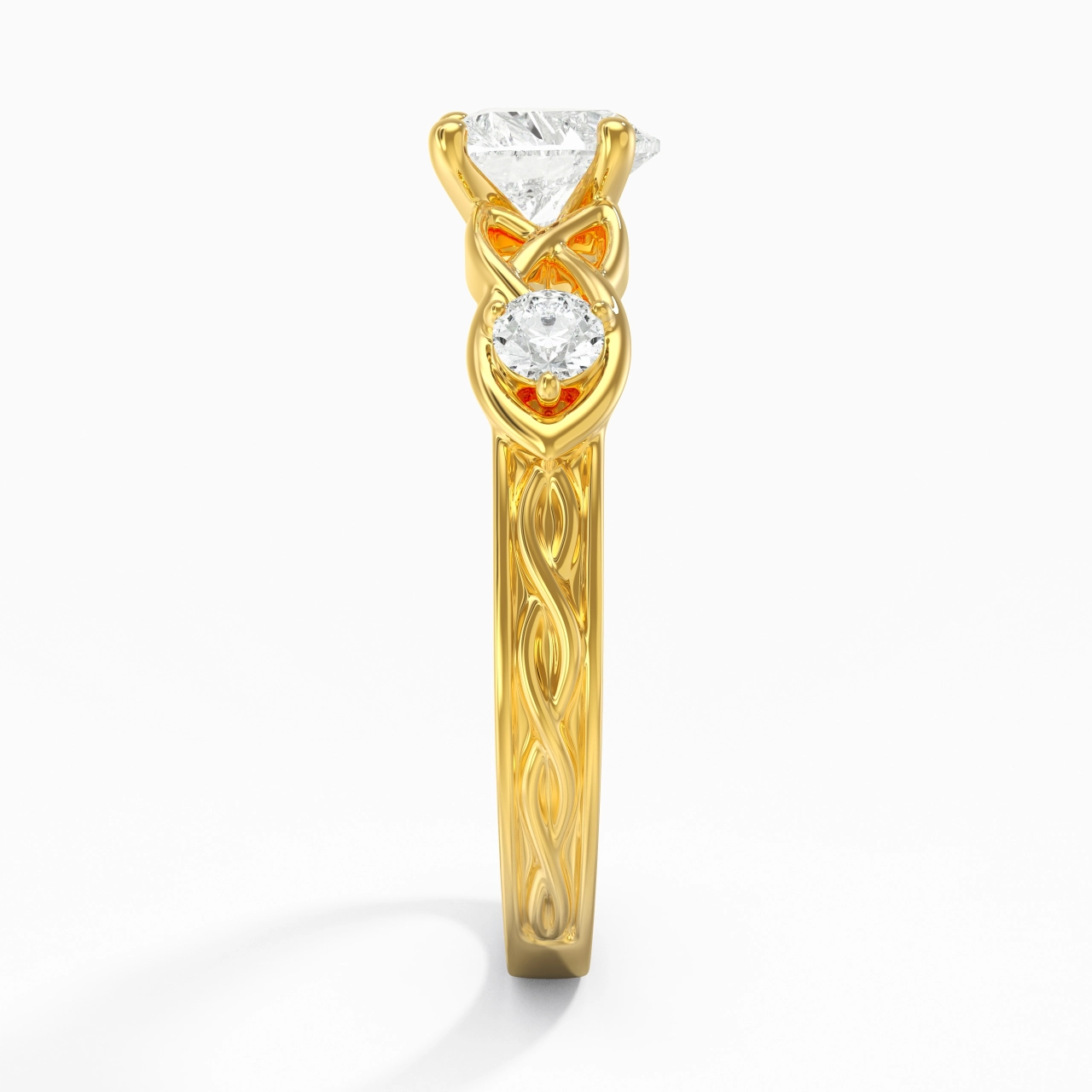 1.00ct Moissanite Engagement Ring 18K Gold