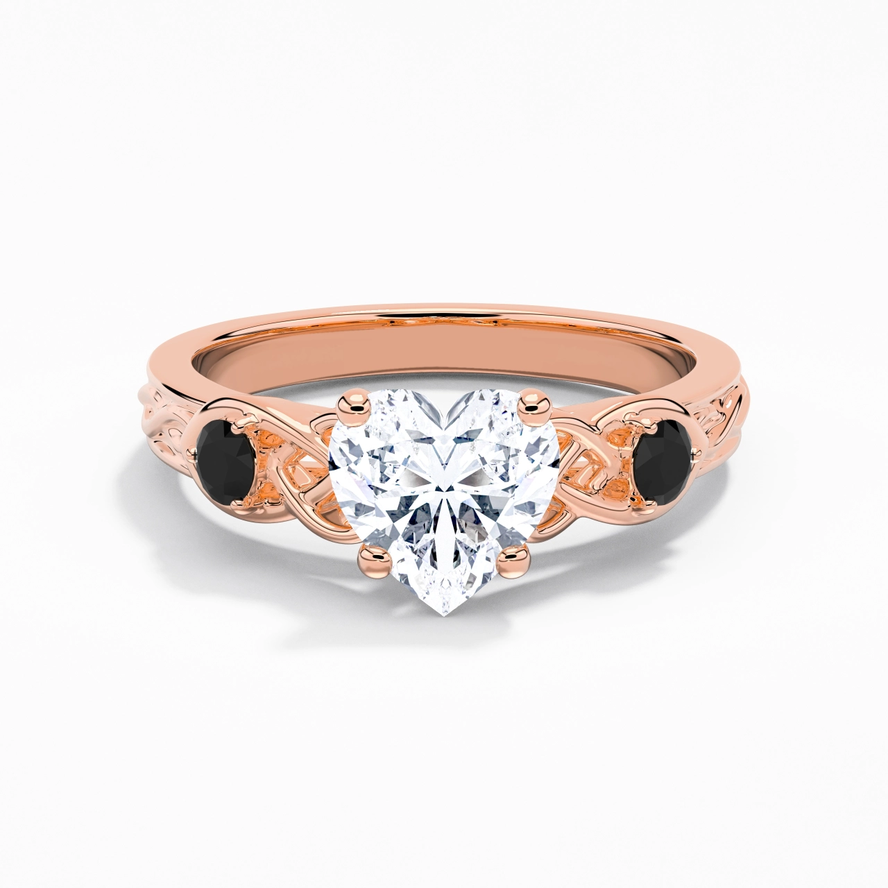 Vintage Unique Heart 2.00ct Cubic Zirconia Engagement Ring