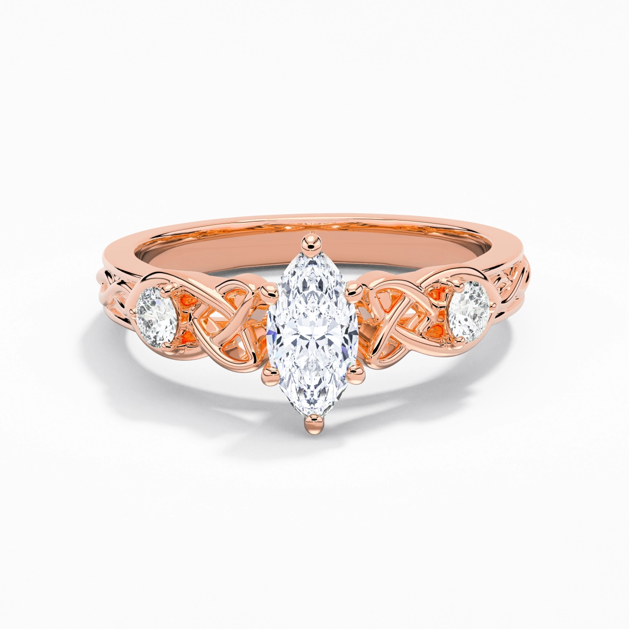 Vintage Unique Marquise 0.80ct Cubic Zirconia Engagement Ring