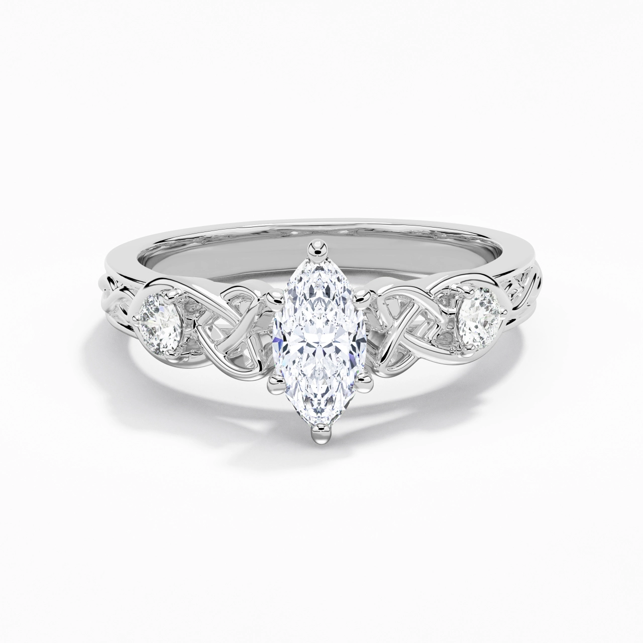 Vintage Unique Marquise 0.80ct Cubic Zirconia Engagement Ring