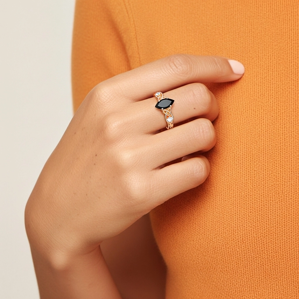 Vintage Unique Marquise 0.80ct Cubic Zirconia Engagement Ring