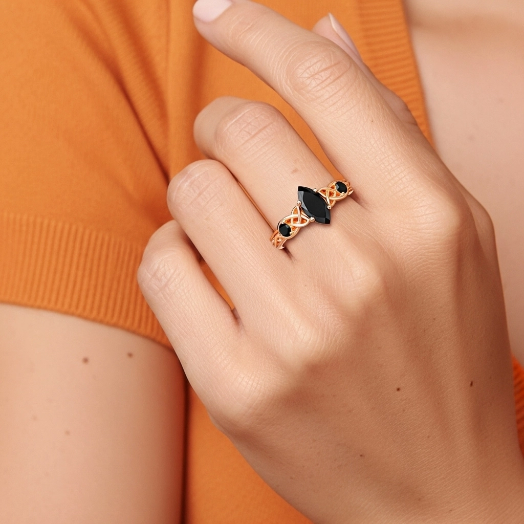 Vintage Unique Marquise 0.80ct Cubic Zirconia Engagement Ring