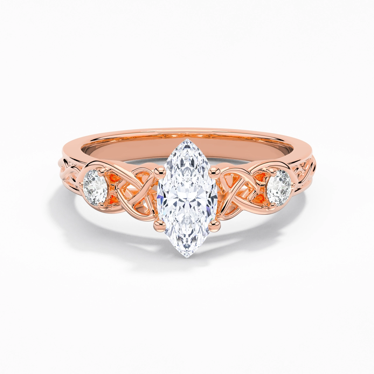 Vintage Unique Marquise 1.00ct Cubic Zirconia Engagement Ring