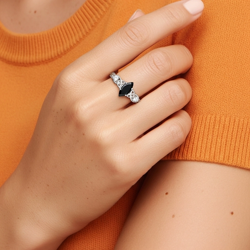 Vintage Unique Marquise 0.80ct Cubic Zirconia Engagement Ring