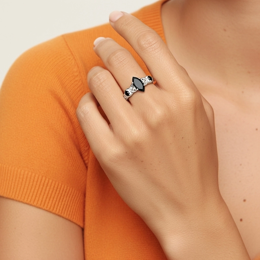 Vintage Unique Marquise 0.80ct Cubic Zirconia Engagement Ring