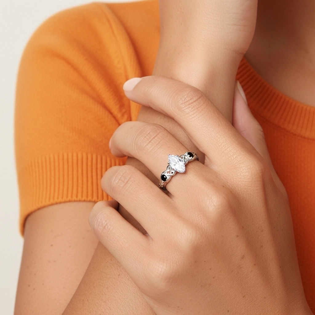 Vintage Unique Marquise 0.80ct Cubic Zirconia Engagement Ring