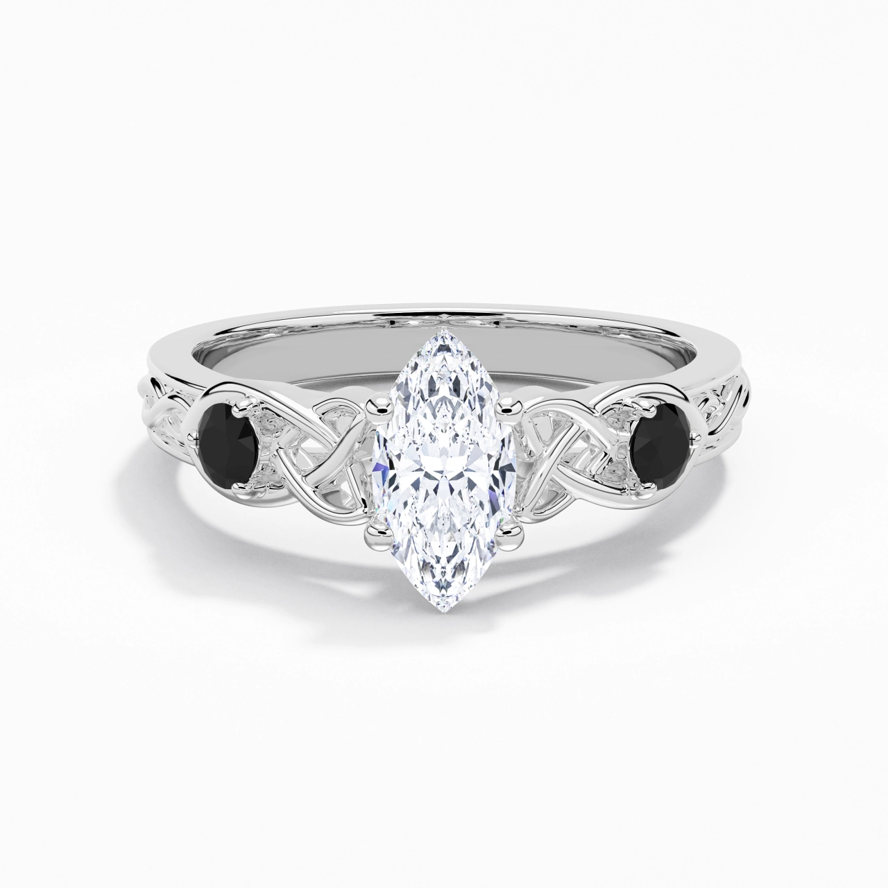 Vintage Unique Marquise 1.00ct Cubic Zirconia Engagement Ring