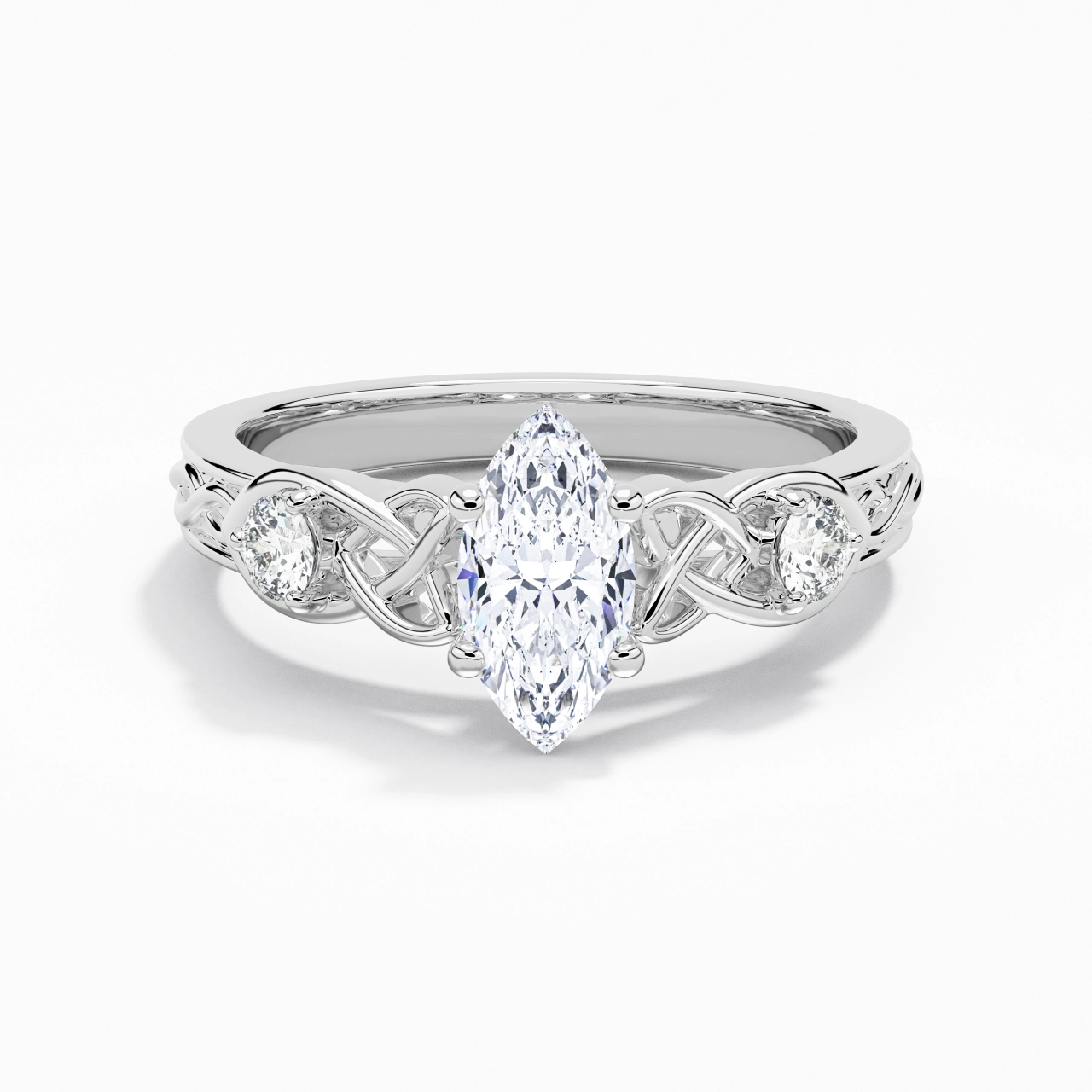 Vintage Unique Marquise 1.00ct Cubic Zirconia Engagement Ring