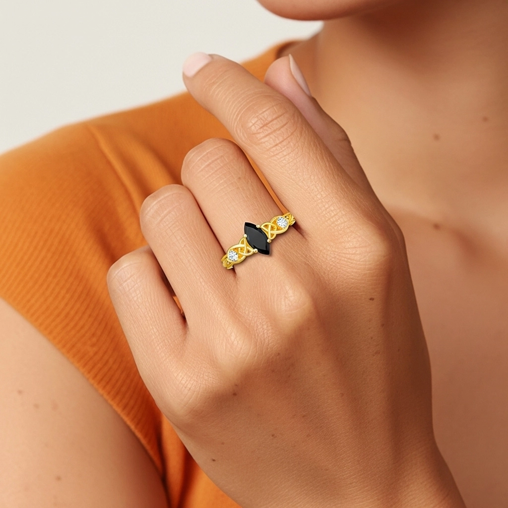 Vintage Unique Marquise 0.80ct Cubic Zirconia Engagement Ring