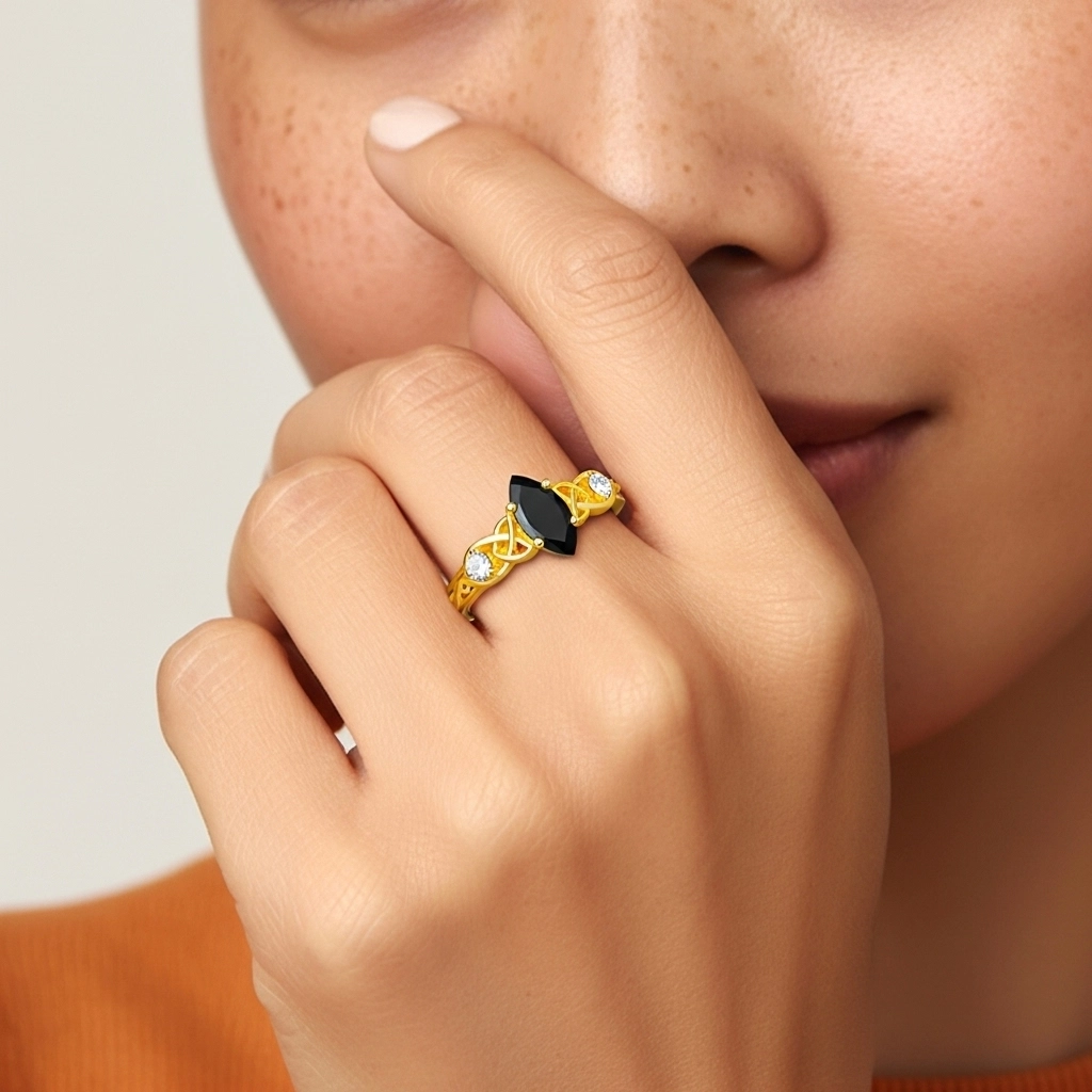 Vintage Unique Marquise 0.80ct Cubic Zirconia Engagement Ring