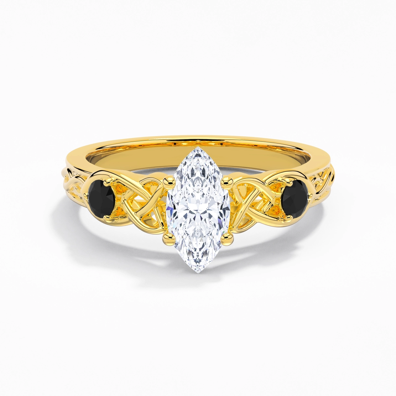 Vintage Unique Marquise 1.00ct Cubic Zirconia Engagement Ring