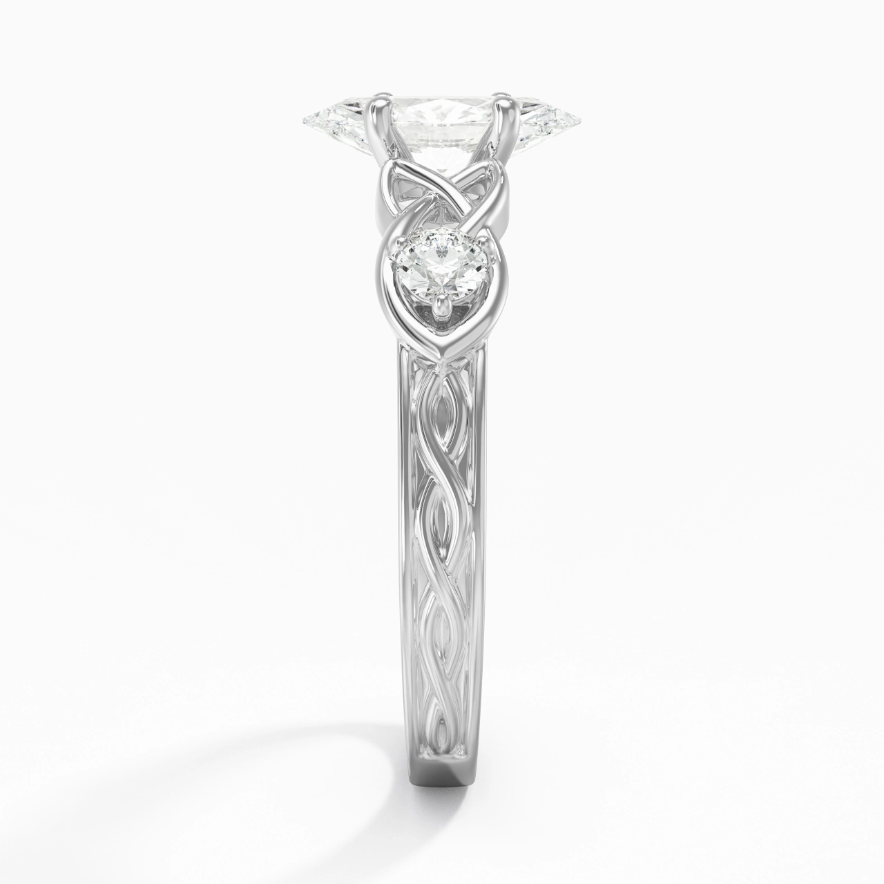 Vintage Unique Marquise 1.00ct Cubic Zirconia Engagement Ring