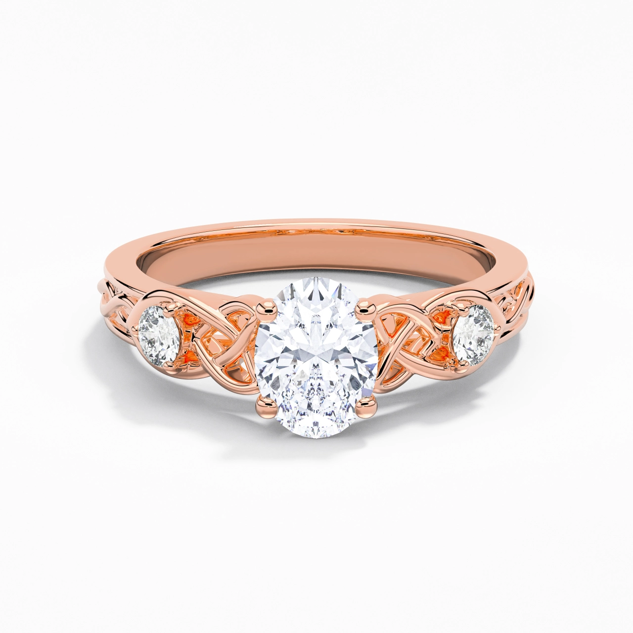 1.50ct Moissanite Engagement Ring 18K Rose Gold