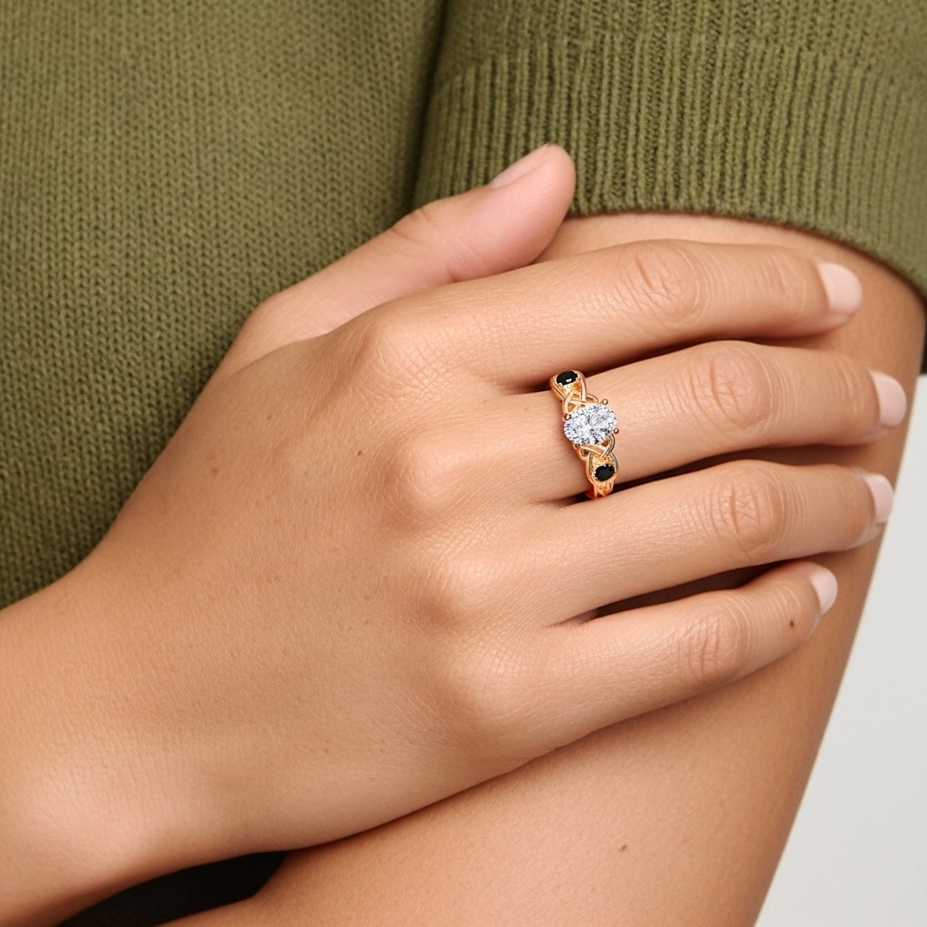 Vintage Unique Oval 2.00ct Cubic Zirconia Engagement Ring