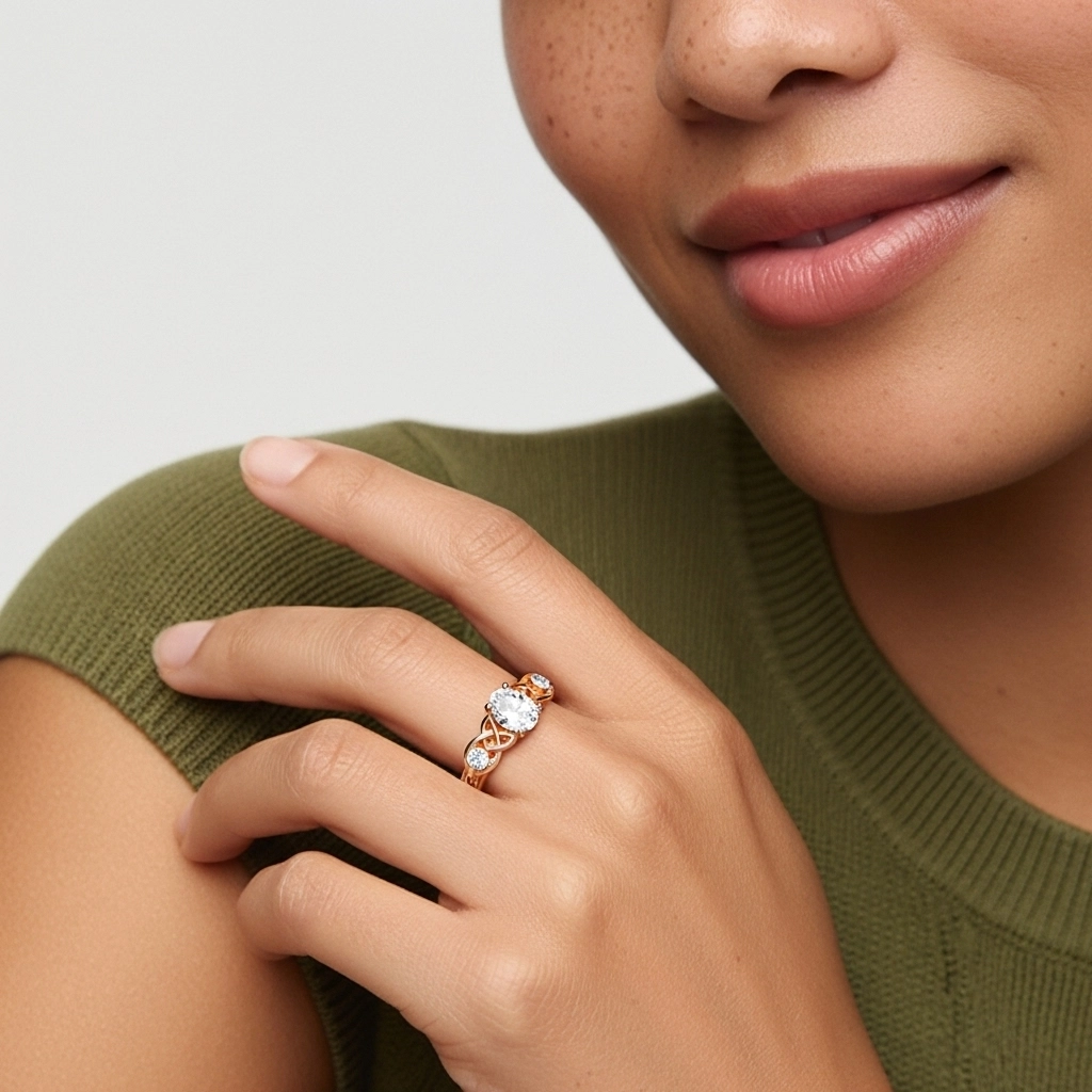 2.00ct Moissanite Engagement Ring 18K Rose Gold