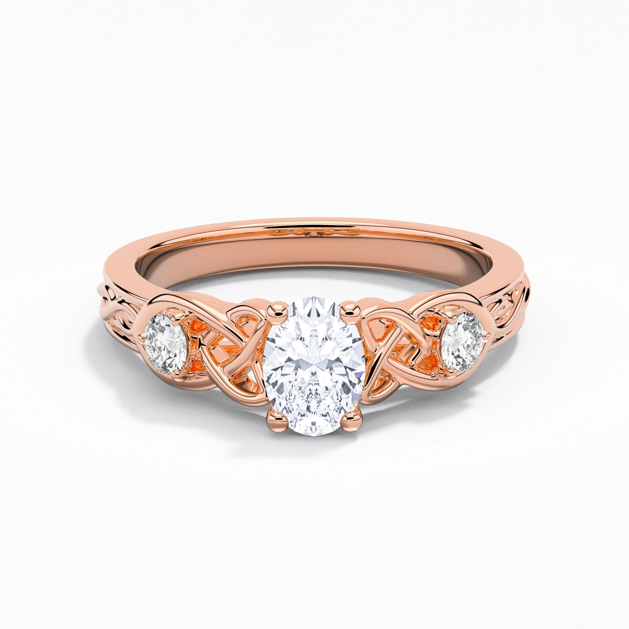 1.00ct Moissanite Engagement Ring 14K Rose Gold