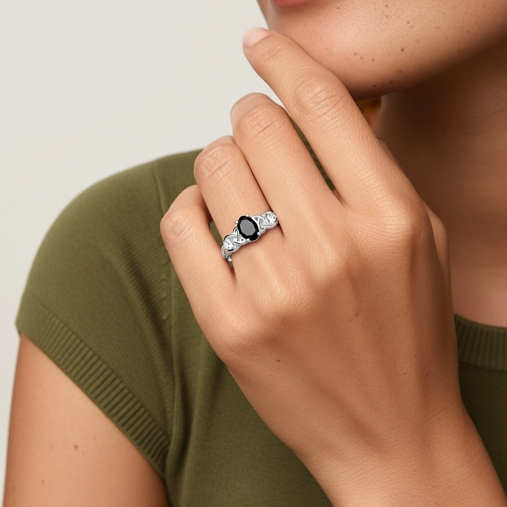 Vintage Unique Oval 1.00ct Cubic Zirconia Engagement Ring