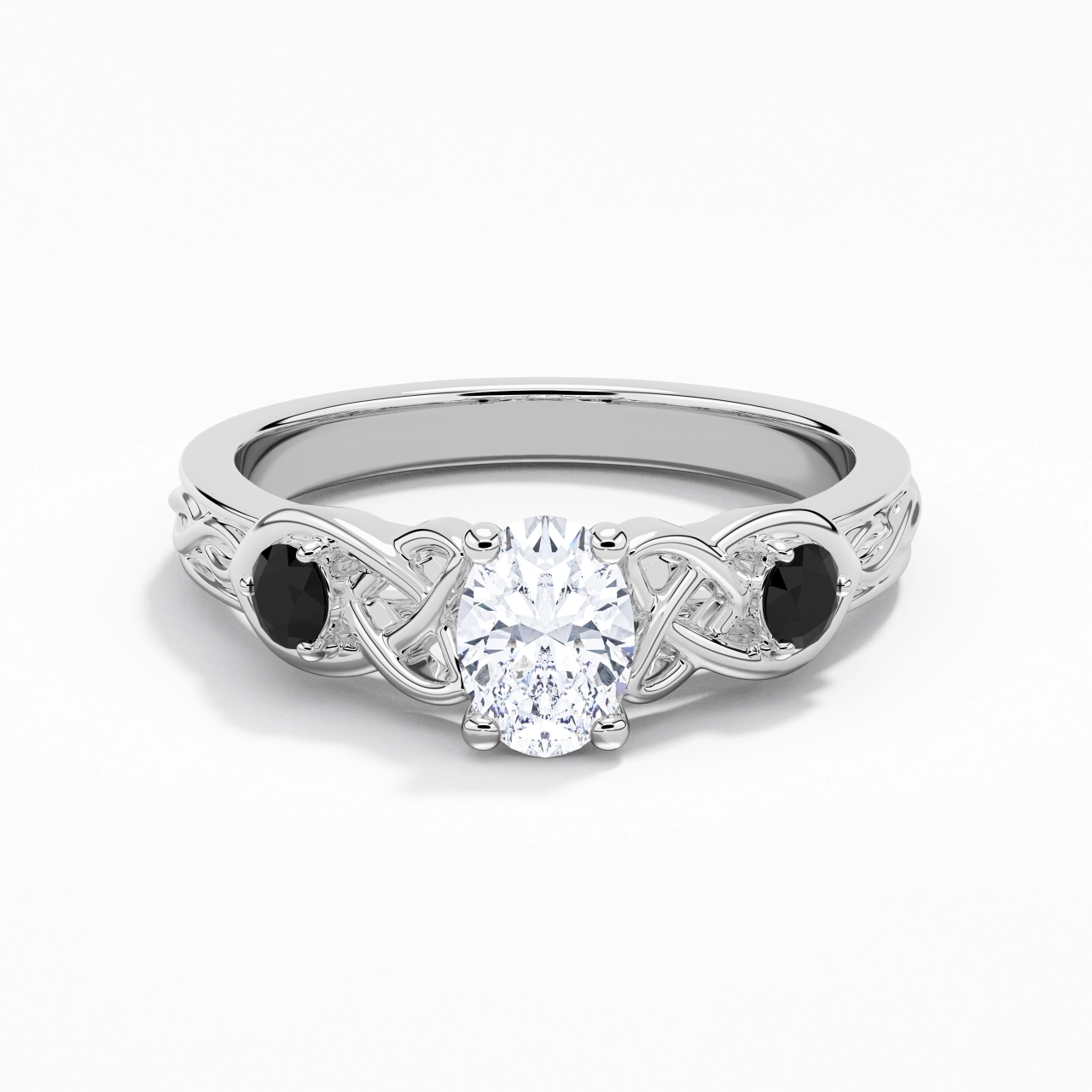 Vintage Unique Oval 1.00ct Cubic Zirconia Engagement Ring