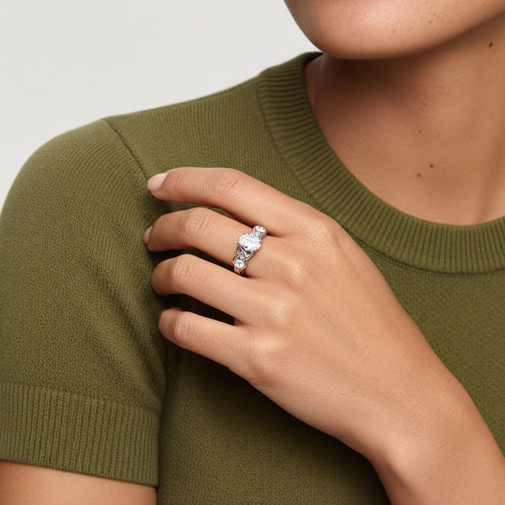 1.50ct Moissanite Bague de fiançailles Or blanc 14 carats