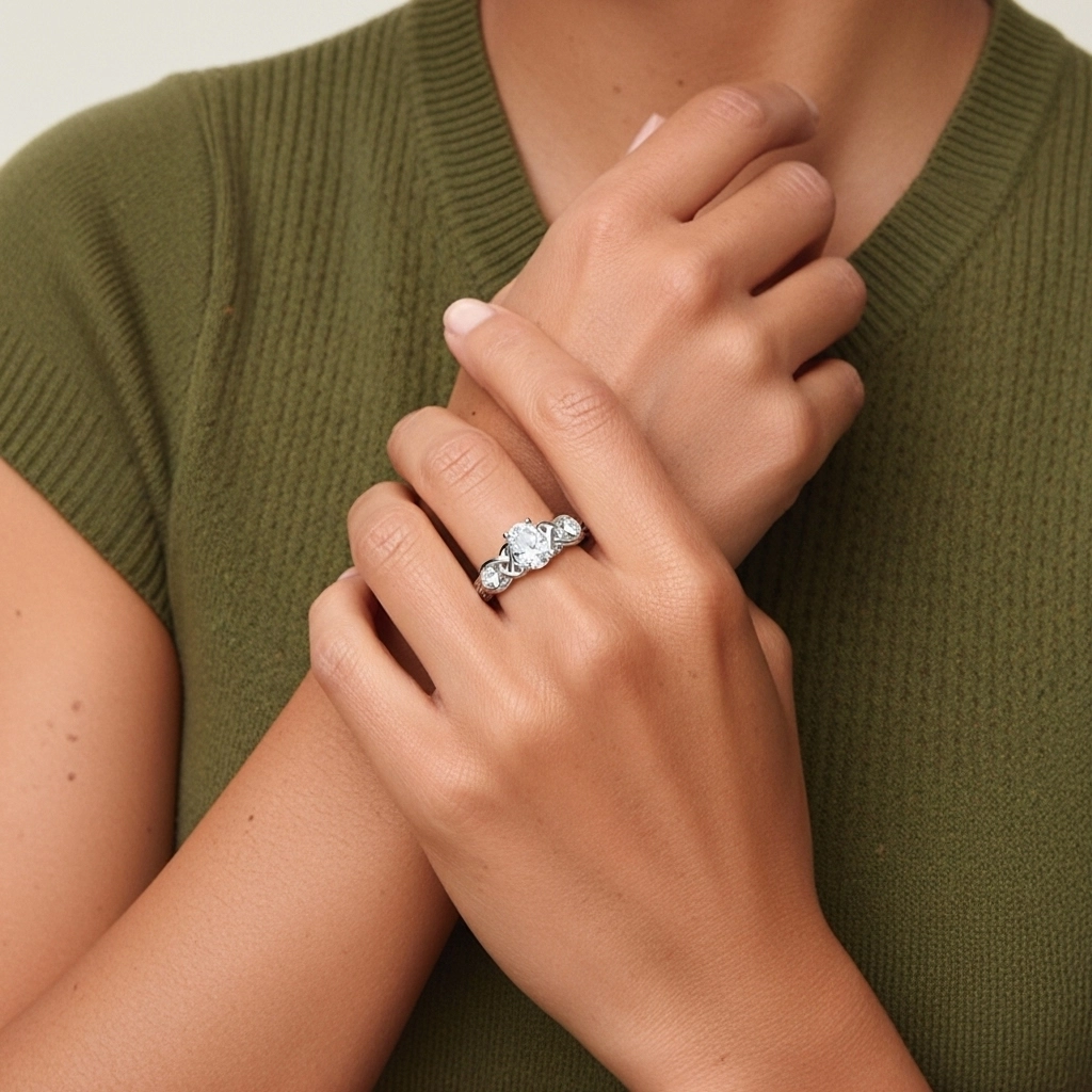 1.50ct Moissanite Bague de fiançailles Or blanc 14 carats