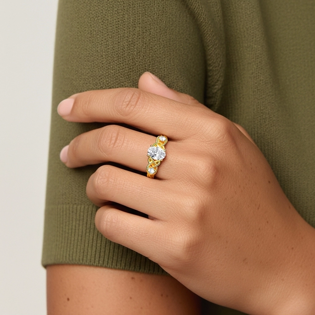 2.00ct Moissanite Engagement Ring 18K Gold