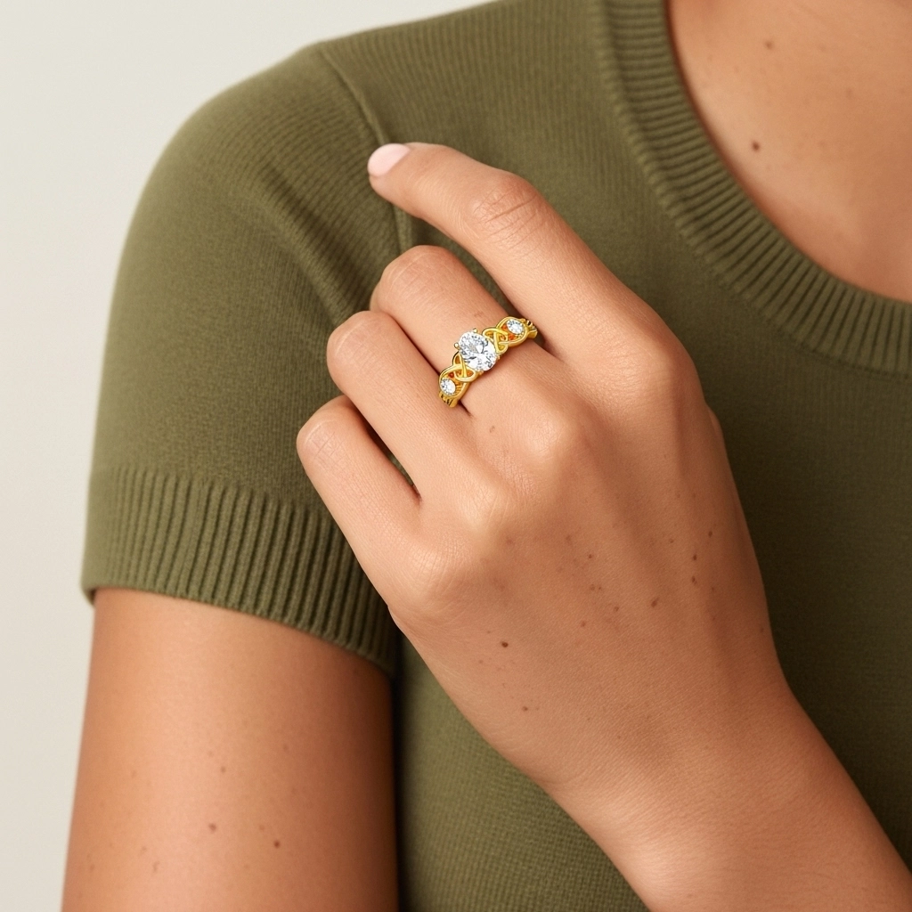 2.00ct Moissanite Engagement Ring 18K Gold