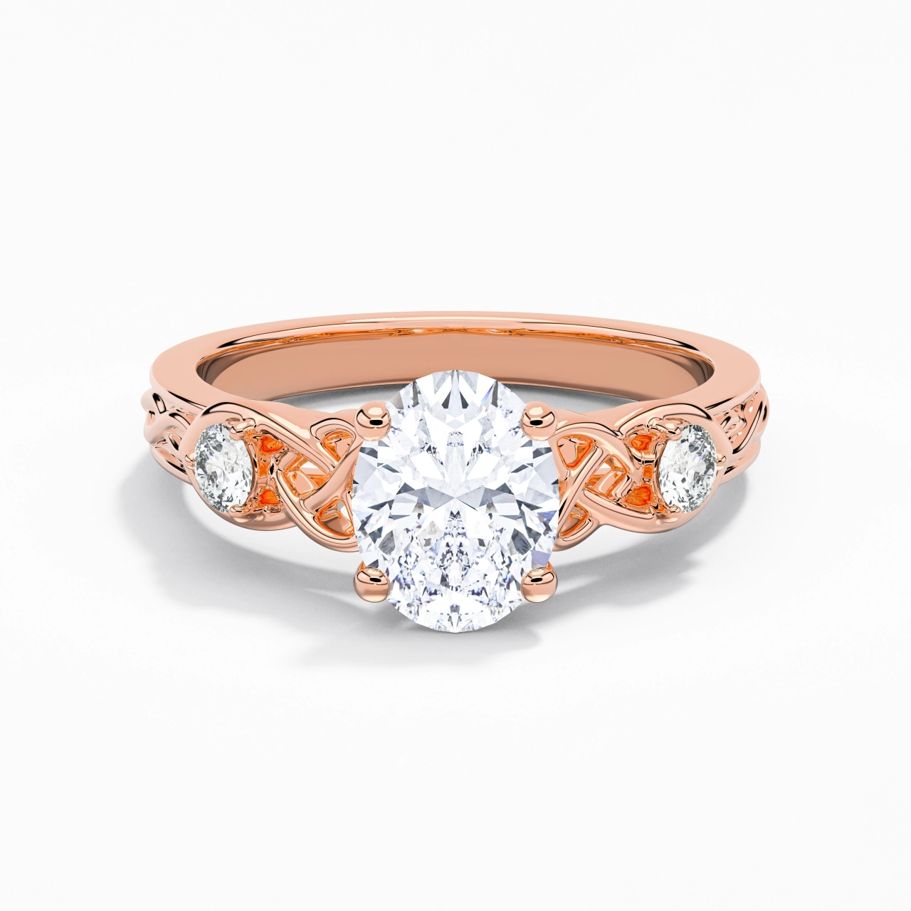 2.00ct Moissanite Engagement Ring 18K Rose Gold