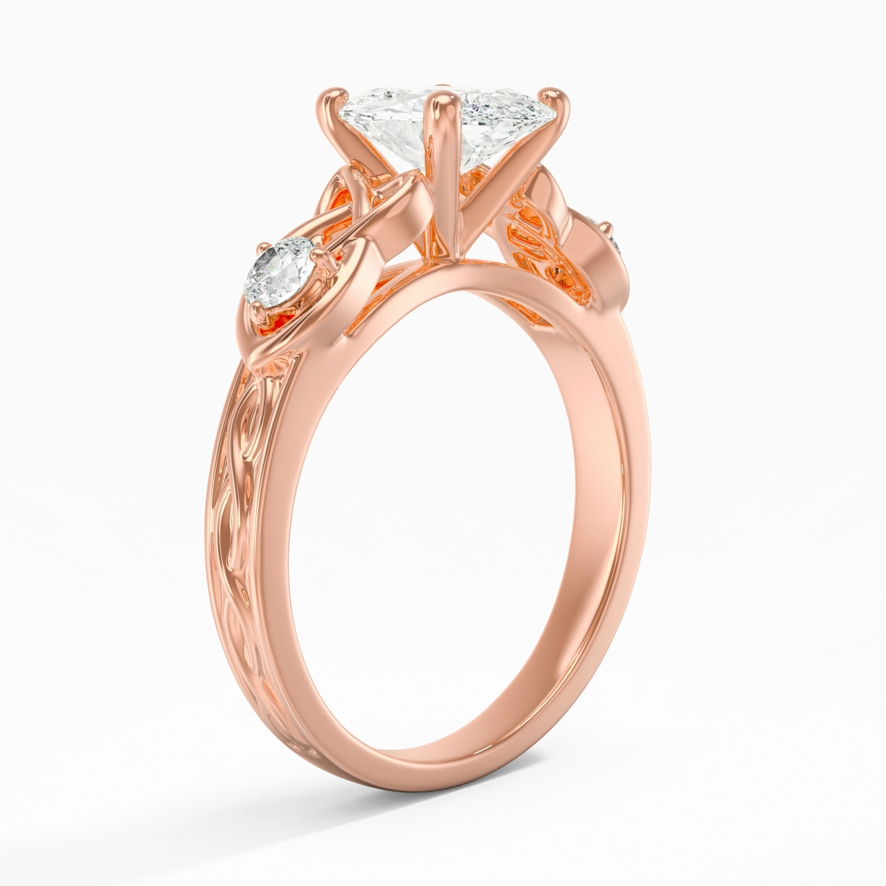 2.00ct Moissanite Engagement Ring 18K Rose Gold