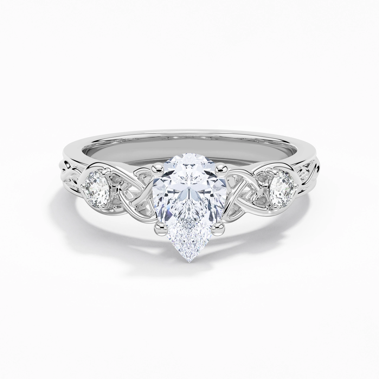 1.50ct Moissanite Engagement Ring 18K White Gold