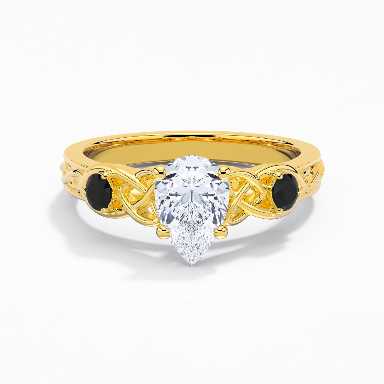 Vintage Unique Pear 1.50ct Cubic Zirconia Engagement Ring