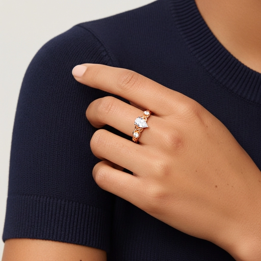 1.50ct Moissanite Engagement Ring 18K Rose Gold