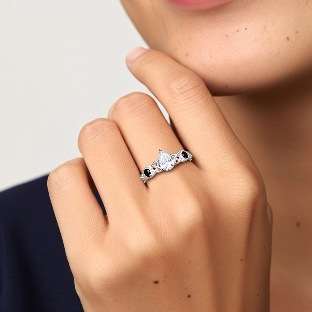 Vintage Unique Pear 2.00ct Cubic Zirconia Engagement Ring