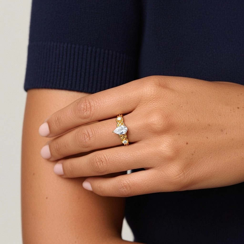 1.00ct Moissanite Bague de fiançailles Argent sterling 925