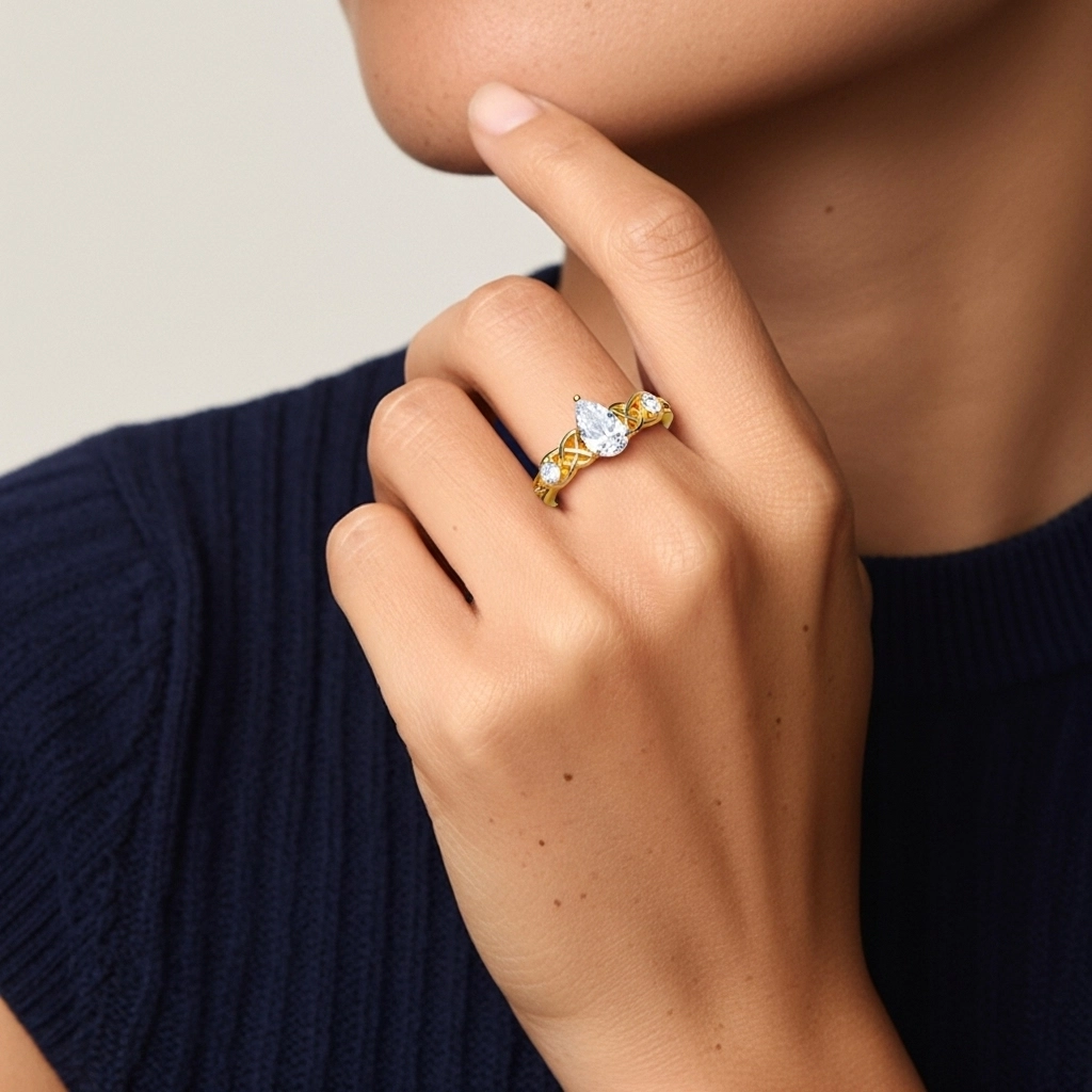 1.00ct Moissanite Bague de fiançailles Argent sterling 925