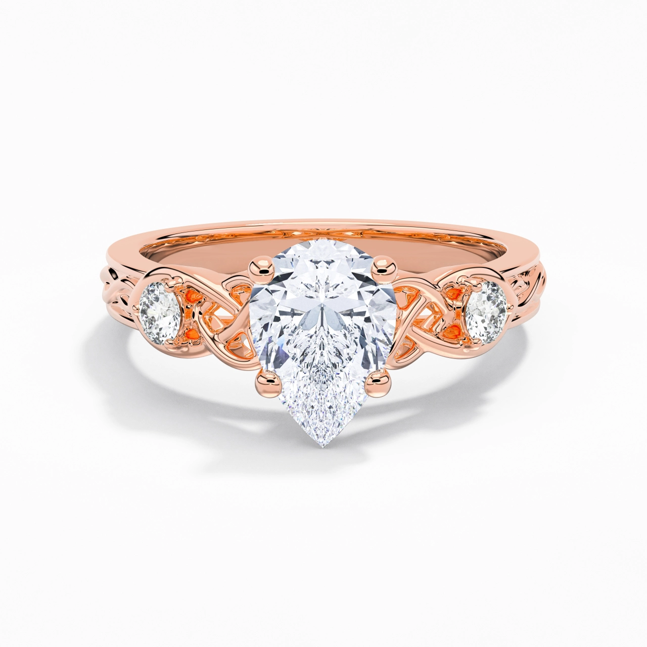 2.00ct Moissanite Engagement Ring 14K Rose Gold