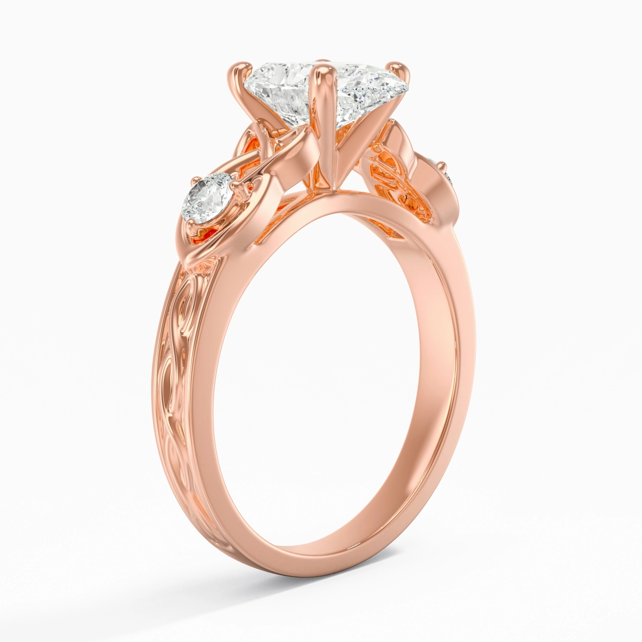 2.00ct Moissanite Engagement Ring 14K Rose Gold