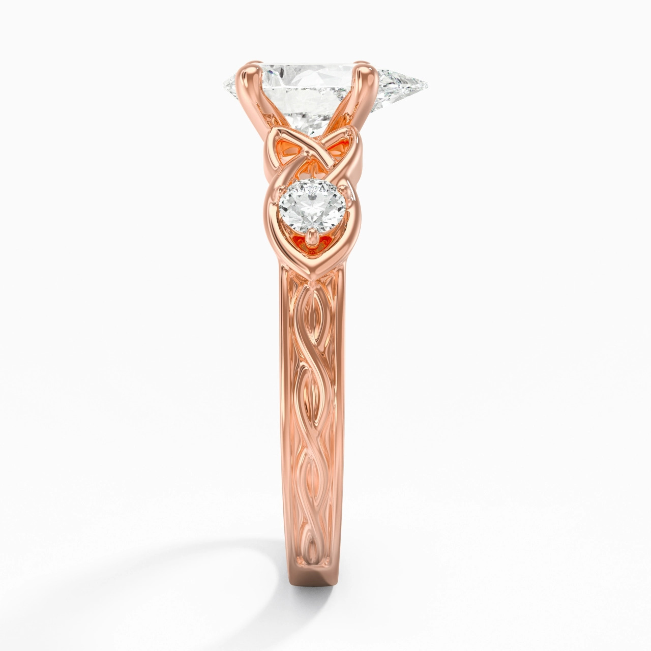 2.00ct Moissanite Engagement Ring 14K Rose Gold