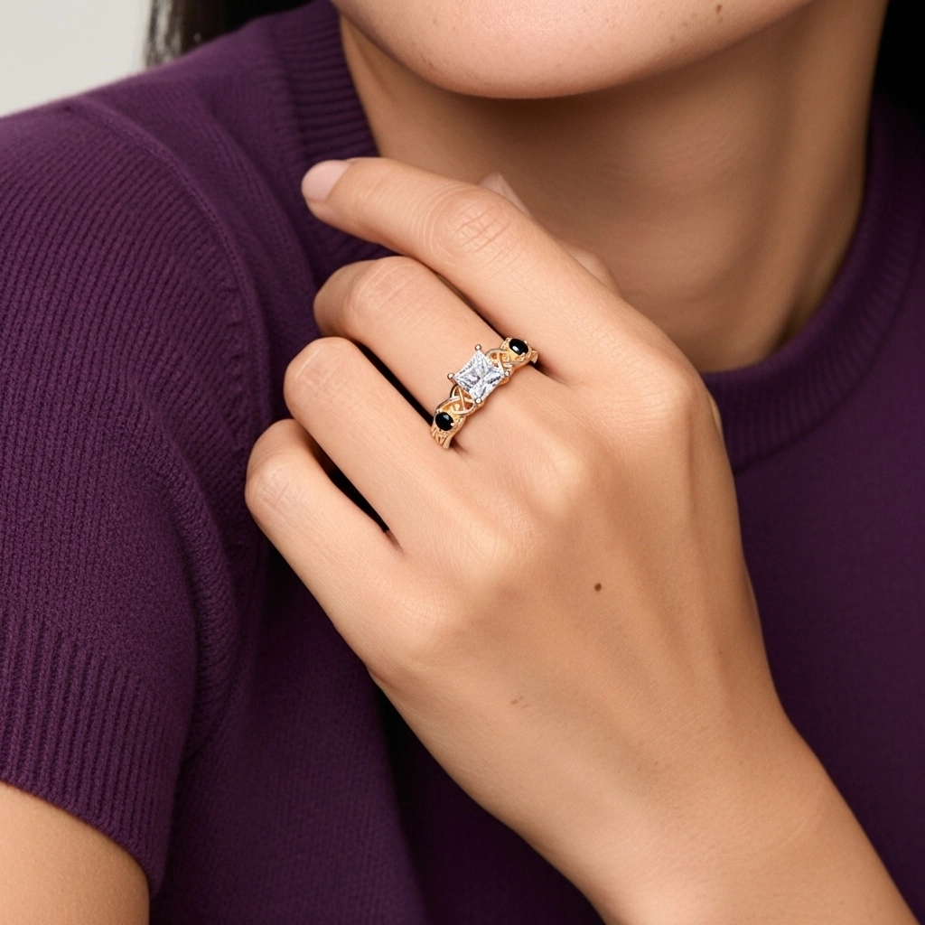 Vintage Unique Princess 2.00ct Cubic Zirconia Engagement Ring