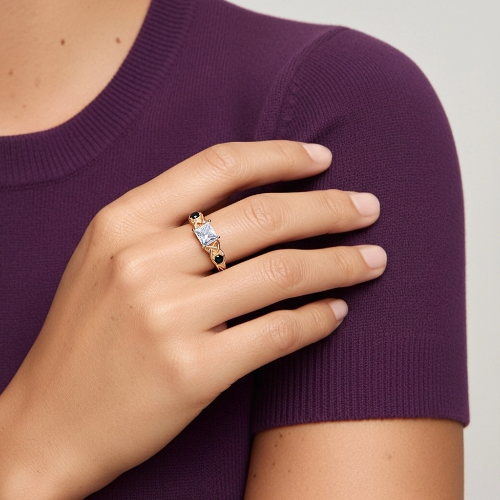 Vintage Unique Princess 2.00ct Cubic Zirconia Engagement Ring